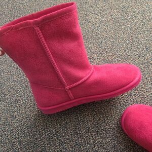 Vibrant Pink Suede Boots